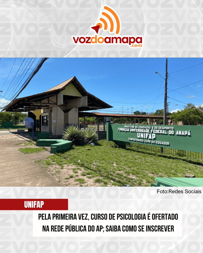 Pela primeira vez, curso de psicologia é ofertado na rede pública do AP; saiba como se inscrever