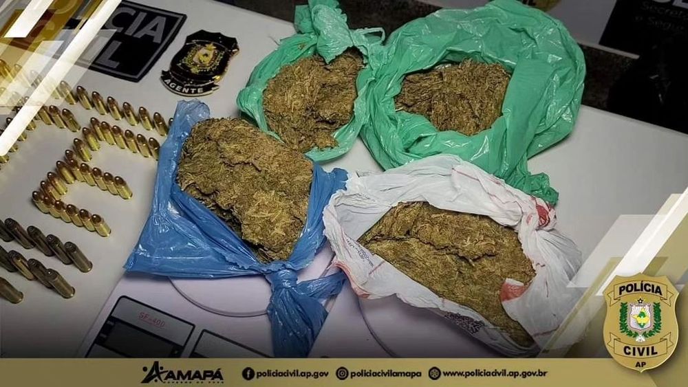 Santana: Polícia Civil apreende quatro quilos de Maconha, arma e munições 