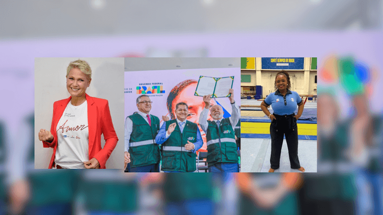 Xuxa, Daiane dos Santos e Deputado Dorinaldo recebem medalha presidencial.