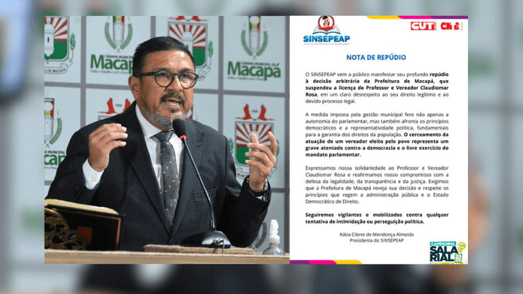 Furlan determina retorno do vereador e professor Claudiomar Rosa à sala de aula; SINSEPEAP publica carta de repúdio