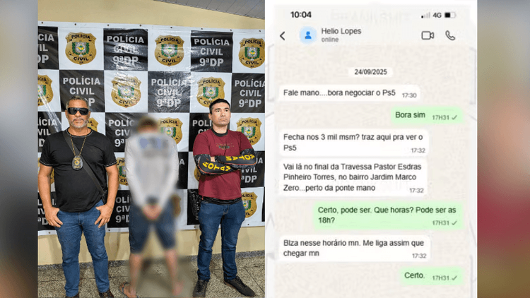 Emboscada em Macapá: golpe com perfil fake termina em roubo de PS5; suspeito é preso
