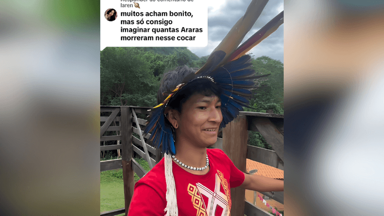 Sabia disso?: Indígena explica como são feitos cocares: ‘não tiramos a vida dos passarinhos’
