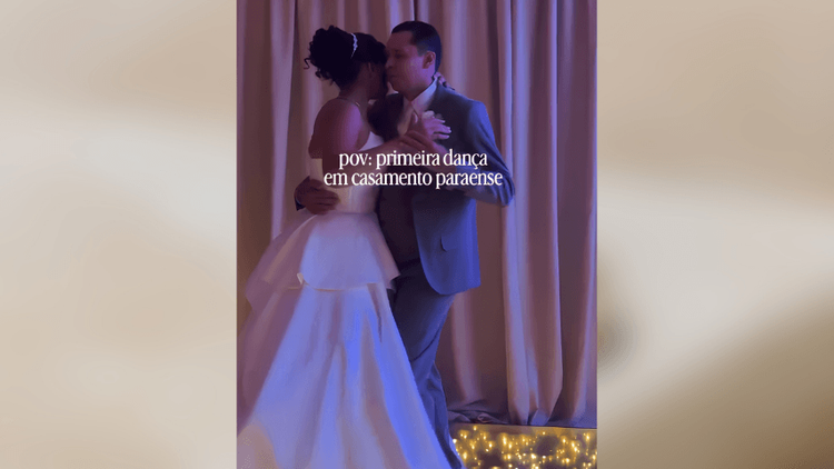 Casório no Norte: Noivos escolhem ‘marcante’ para 1ª dança: ‘A letra tem tudo a ver’