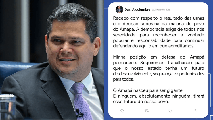 Eleições 2026: ‘Respeito o resultado das urnas’, afirma Davi sobre cenário no AP