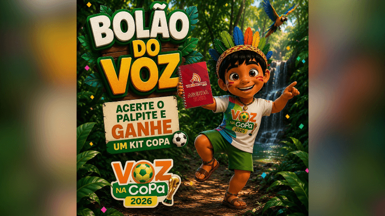 Dê o seu palpite para o próximo jogo e concorra a uma camisa oficial Voz na Copa 2026