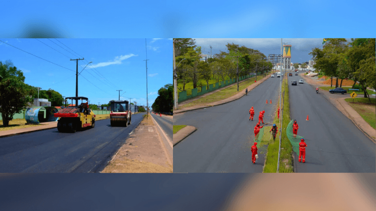 Mais de 350 profissionais trabalham na pavimentação, sinalização e iluminação da JP