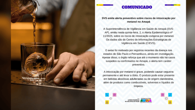 Contaminação por metanol: não há casos suspeitos no AP, diz SVS