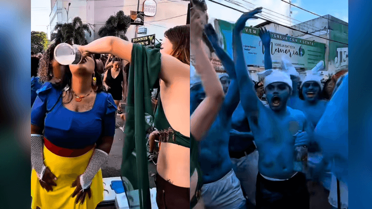 Ícones da festa: Sereia, Branca de Neve e smurf foram o brilho de A Banda. Vem conferir!