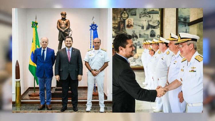 Davi Alcolumbre reforça cooperação entre o Legislativo e a Marinha em visita institucional