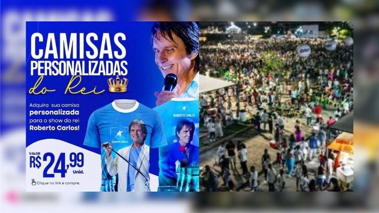 Criatividade: gráfica faz sucesso com venda de camisetas personalizadas para show de Roberto Carlos