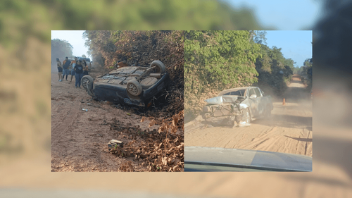 Estrada do Jari: 2 pessoas morrem em colisão entre um Celta e uma picape.