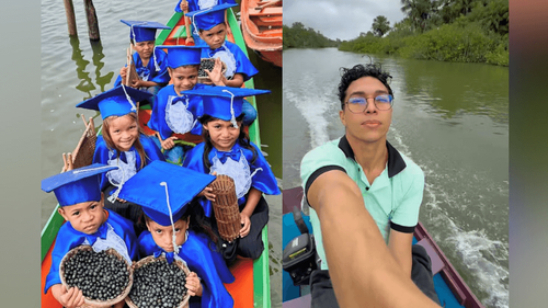 Orgulho Ribeirinho: Professor registra formatura de crianças da Amazônia em ensaio emocionante
