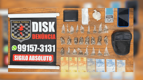 Homem é preso ao comercializar drogas em praça próximo à escola, no Zerão