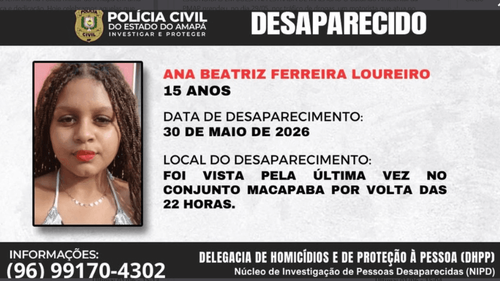 Macapá: Polícia investiga desaparecimento de adolescente vista pela última vez no Macapaba