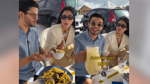 Suco por R$ 80: Influencer mostra preços de comidas em praia do Norte do Brasil