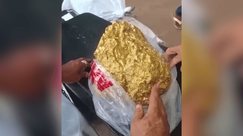 Milionário do ouro?: Homem exibe pedra gigante e levanta dúvidas: ‘É ouro de verdade?’