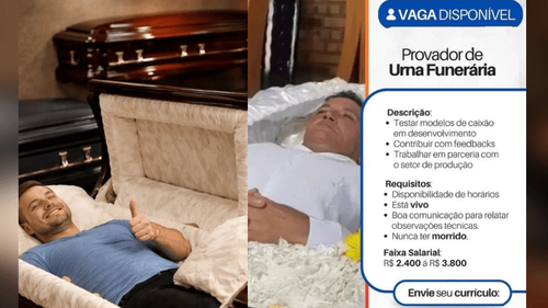 Paz no trabalho?: Empresa oferece vaga para testador de caixões: ‘dedicação de corpo e alma’