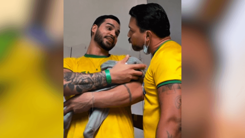 Família cresceu: Casal celebra o nascimento do 1º filho: ‘Nosso artilheiro chegou’