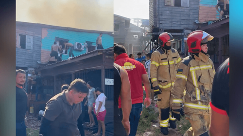 União: População e bombeiros se unem para combater incêndio em Macapá