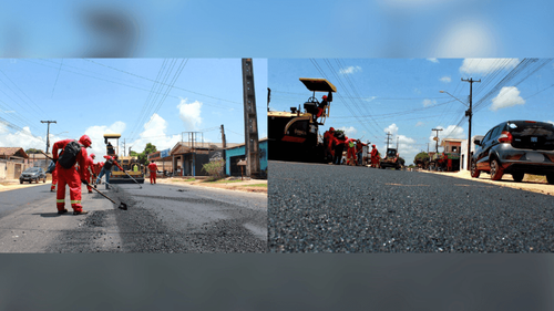 Asfalto novo: Obras de pavimentação transformam ruas do bairro Açaí