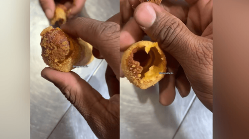 Enrolado no enroladinho: Cliente se revolta com salgado recheado de vento