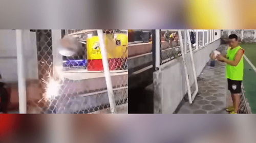 Perigo: Moradores denunciam possível risco de choque em arena do Santa Inês