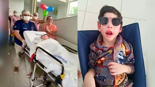Alegria e esperança! Pequeno Léo ganha festinha surpresa ao receber alta da UTI