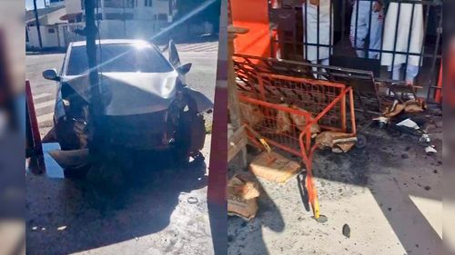 Parece Cena de Filme: Carro invade açougue e deixa rastro de destruição, em Macapá