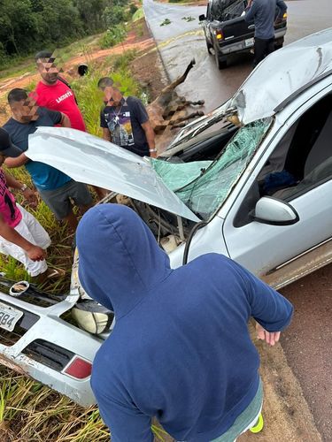AP-70: Acidente entre carro e cavalo deixa animal morto e ocupantes do veículo feridos