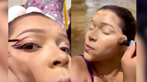 Sem tempo ruim: Influenciadora paraense inova com maquiagens em lugares inusitados