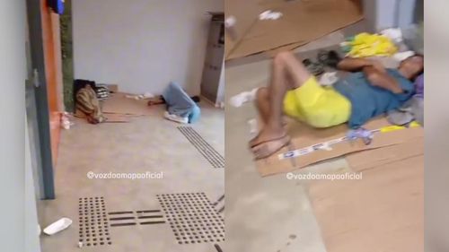 Virou casa? Pessoas em situação de rua dormem em agência bancária de Macapá