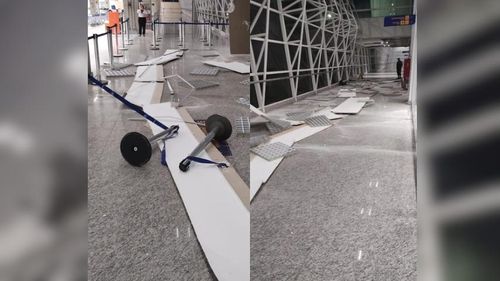 Susto! Estrutura do aeroporto de Macapá volta a apresentar danos e parte do teto desaba