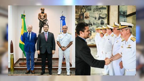Davi Alcolumbre reforça cooperação entre o Legislativo e a Marinha em visita institucional