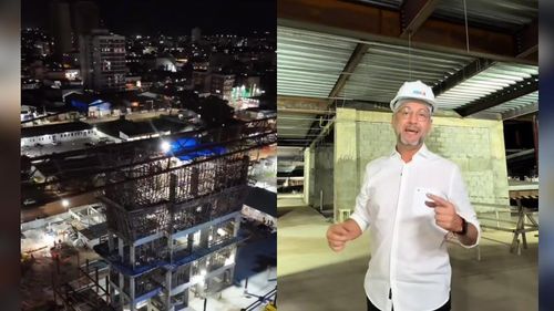 7º andar: Obras do novo HE chegam na base para helicópteros 