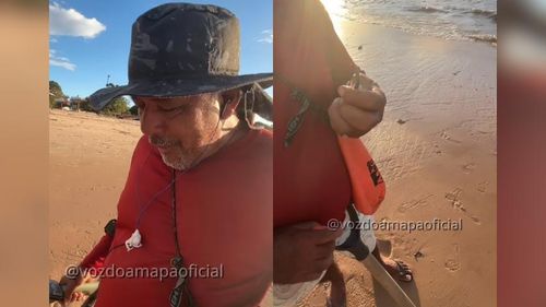 Garimpando: Pescador usa detector de metais para achar joias perdidas na praia