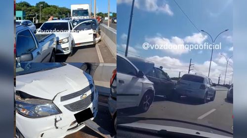 Em Macapá: Duca Serra registra engavetamento entre caminhão e três carros