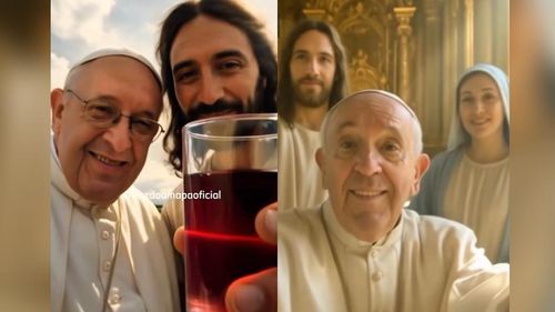 Fé que une: Encontro criado com IA mostra Papa Francisco e Jesus lado a lado