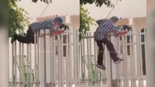 Saindo de fininho: Idoso pula muro e foge de abrigo pra dar uma "volta"
