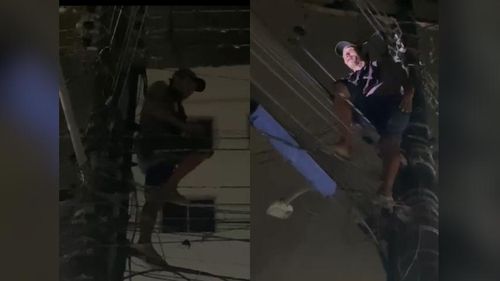 Macapá: Homem ‘cai no choro’ ao ser flagrado em tentativa de furto de cabos