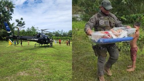 Resgate comovente: bebê é salvo de helicóptero após cair da cama no interior do AP
