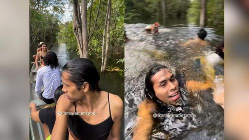 Capote aquático! Prima da cidade perde a linha e causa banho coletivo