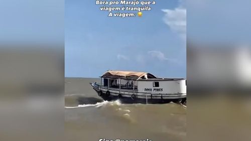 Olha a onda: Rio Amazonas ‘no seu dia mais fraco’ desafia barco, no Marajó