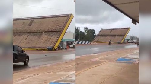 Vento forte: Chuva braba derruba posto em Santana