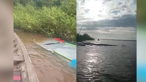 Acidente no rio: Barco atinge catraia e derruba cinco pessoas na água, em Mazagão