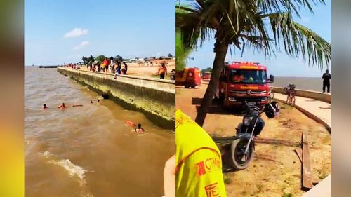 Orla do Araxá: Homem desaparece no Rio Amazonas; bombeiros realizam buscas