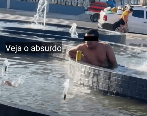  "Virou Balneário? 'Banhista' é Flagrado Bebendo Cerveja no Chafariz do Píer